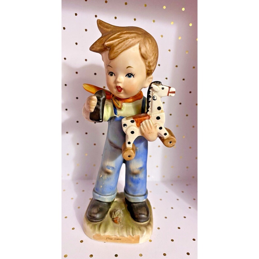 Vtg Erich Stauffer Japan Arnart Creation Boy w/Toy Horse Play Time S8561